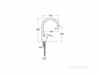 Смеситель ROCA Monodin-N для кухни A5A8498C0M. Фото