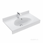 Раковина Aquaton Отель 3/80 белая с навесами 1A70063NOT010 Раковина Aquaton Отель 3/80 белая с навесами 1A70063NOT010. Фото