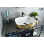 Раковина накладная GID D1302h132 50х40 53324 Белый / Темное золото Раковина накладная GID D1302h132 50х40 53324 Белый / Темное золото. Фото