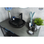 Раковина накладная GID Nc920 41х34 52231 Черный Глянцевый Раковина накладная GID Nc920 41х34 52231 Черный Глянцевый. Фото