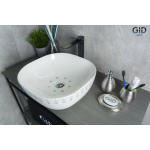 Раковина накладная GID Nc440 43х43 52220 Белый / Хром Раковина накладная GID Nc440 43х43 52220 Белый / Хром. Фото